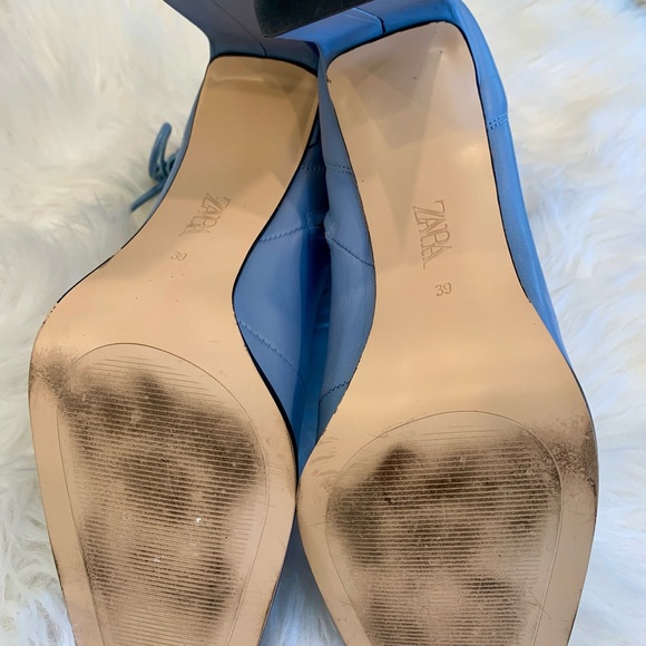 Zara Lace-Up Ankle Boots Blue - 39 - Picture 8 of 9